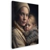 Tablou canvas portret mama cu copil in nuante maro, crem, negru 1074 Tablou canvas pe panza CU RAMA 80x120 cm