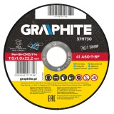 Disc de taiere pentru inox Graphite 115x1.0x22.2 mm, subtire si precis