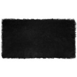 vidaXL Covor Faux din L&acirc;nă de oaie Negru 80 x 150 cm Poliester 42021566