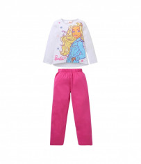 Pijamale fete Barbie alb/ roz, 4 ani, 104 cm foto
