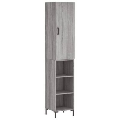 Dulap inalt, gri sonoma, 34,5x34x180 cm, lemn prelucrat foto
