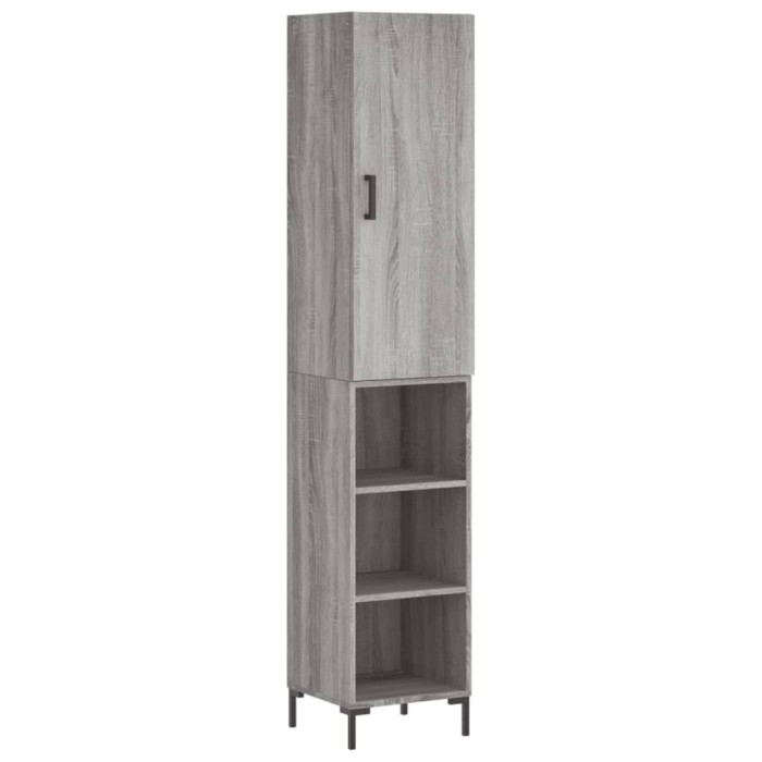 Dulap inalt, gri sonoma, 34,5x34x180 cm, lemn prelucrat