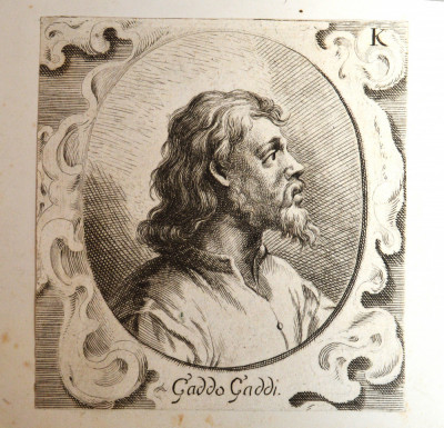 Joachim von Sandrart &amp;quot;Gaddo Gaddi&amp;quot; gravura 1676 foto