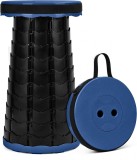 Taburet pliabil telescopic Ekkong, polipropilena, negru/albastru, 24,5 x 45 cm