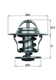 MAHLE TX 15 87D termostat,lichid racire