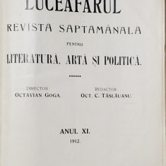 LUCEAFARUL, REVISTA SAPTAMANALA PENTRU LITERATURA, ARTA SI POLITICA, ANUL XI, DIRECTOR OCTAVIAN GOGA - SIBIU, 1912