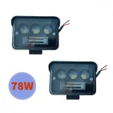 BZRSH Set 2x Proiector LED Off-Road 78W 3 Lupe 3200 Lumeni 6500K IP65