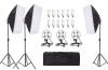 Kit de iluminare foto Studio cu 3 softbox + accesorii Andoer 12 bec 40w