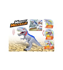 Jucarie interactiva Mighty Megasaur gri-albastru cu lumina si sunet