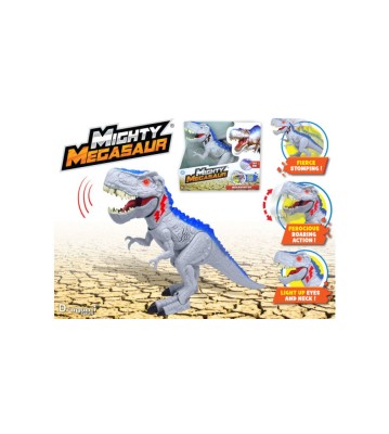 Jucarie interactiva Mighty Megasaur gri-albastru cu lumina si sunet foto