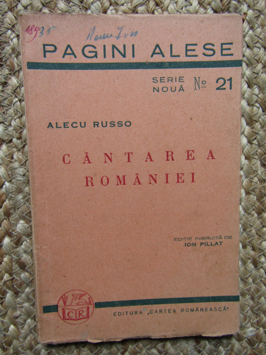 CANTAREA ROMANIEI - ALECU RUSSO. PAGINI ALESE NR.21