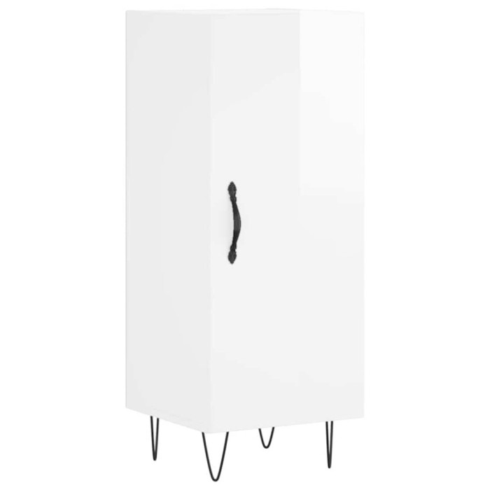 vidaXL Servantă, alb extralucios, 34,5x34x90 cm, lemn compozit