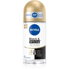 NIVEA Invisible Black &amp; White Silky Smooth deodorant roll-on antiperspirant pentru femei 50 ml