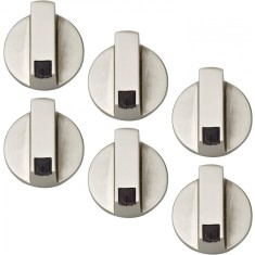 Set de 6 butoane aragaz, Argintiu