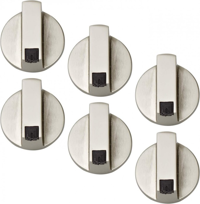 Set de 6 butoane aragaz, Argintiu