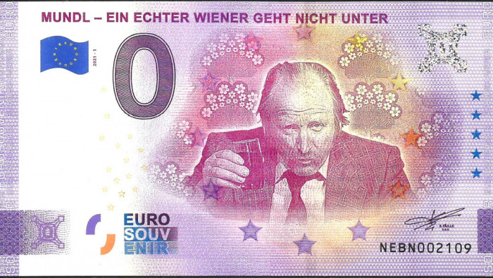 !!! 0 EURO SOUVENIR - AUSTRIA , SERIALUL ,, EIN ECHTER WIENER &quot;&quot; - 2021.1 - UNC