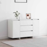 Bufet alb vidaXL, 120x41x75 cm, lemn compozit, 2 usi, 3 sertare - Dulap living modern