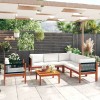 Set mobilier gradina Gossi, 7 piese, lemn masiv acacia, crem, cu perne incluse