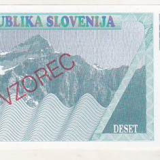 bnk bn Slovenia 10 tolari 1990 vzorec unc (specimen)