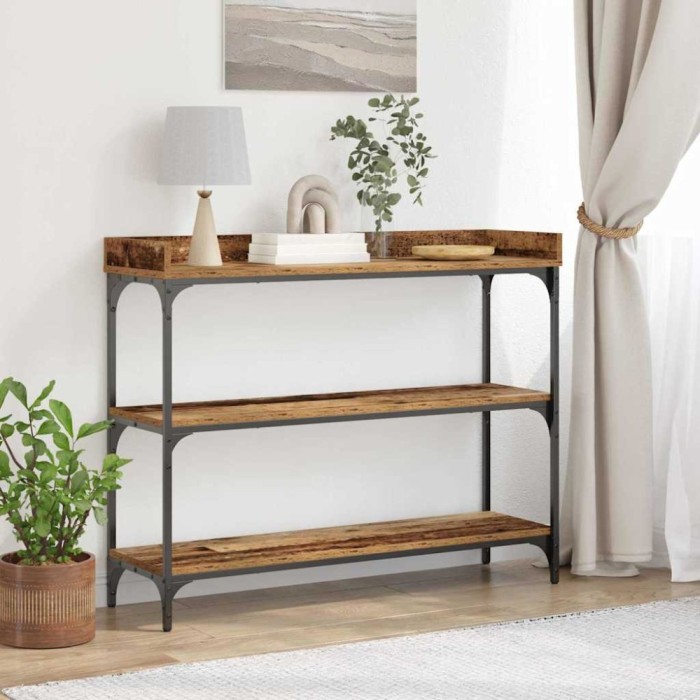 vidaXL Masă de Consolă cu raft Lemn vechi 100 x 30 x 80 cm 863567