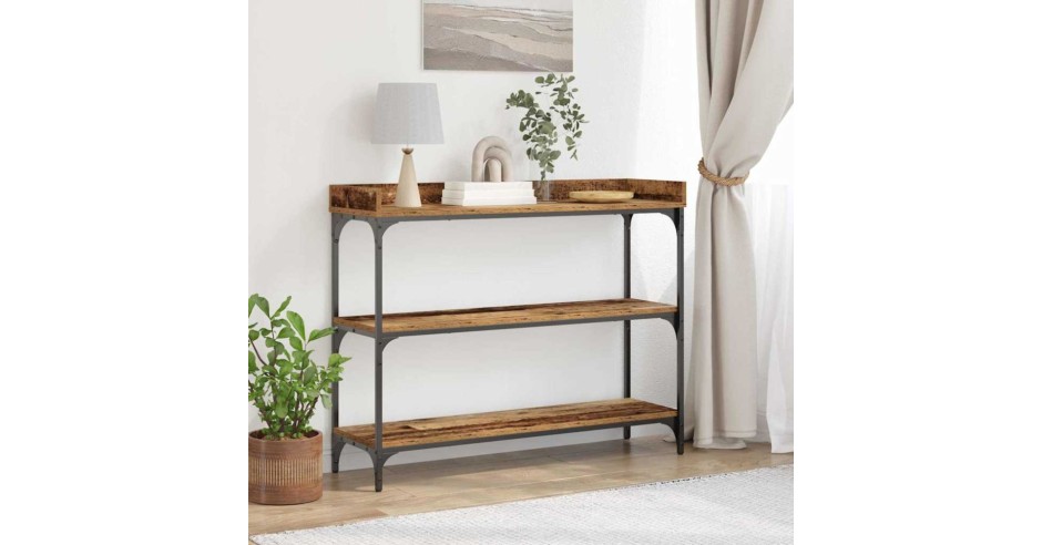 Masa de Consola cu raft Lemn vechi 100 x 30 x 80 cm | Okazii.ro