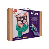 Set pictura si modelare 3d cu argila usoara, 30*40 cm - fashion corgi