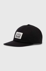 Levi&#039;s șapcă de baseball din bumbac culoarea negru, cu imprimeu, 000A9-0000