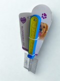 Pieptene pentru Animale Caini Pisici, Dublu, Dinti Rari si Desi, Maner Ergonomic, Inox