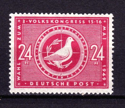 ✅ (S38) Germania 1949-Emisiunile Aliatilor -Zona sovietica - Congresul Poporului &amp;quot; ,serie Mi. 232 , MNH foto