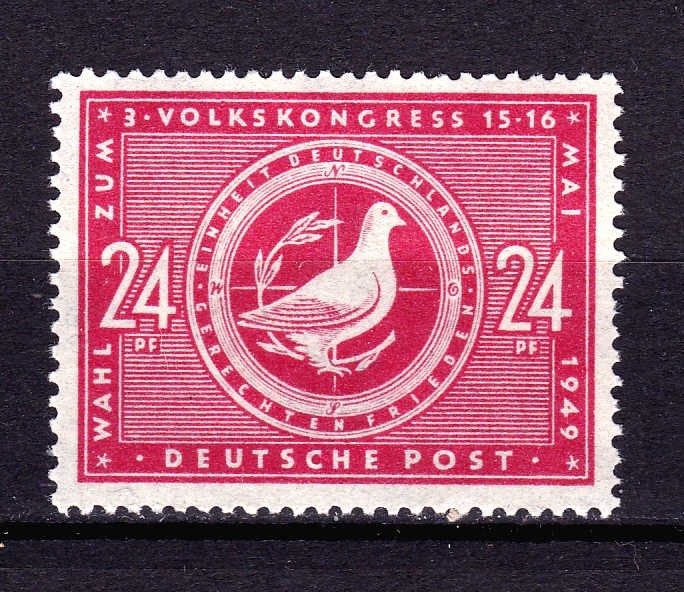 ✅ (S38) Germania 1949-Emisiunile Aliatilor -Zona sovietica - Congresul Poporului &quot; ,serie Mi. 232 , MNH