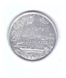 Moneda Polinezia Franceza 2 francs/franci 1988, stare foarte buna, curata