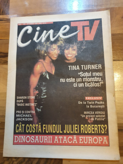 revista cine TV octombrie 1993 - anul 1,nr,1-art.michael jackson,johny raducanu