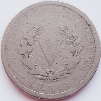 2348 USA SUA Statele Unite 5 cents 1900 (with &amp;quot;CENTS&amp;quot;) UZATA km 112 foto