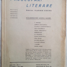 REVISTA PREOCUPARI LITERARE,Dir.VLADIMIR STREINU/nr.5/1942(T.Arghezi/D.Stelaru+)