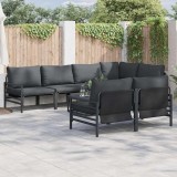 vidaXL Set de canapele pentru grădină 7 pcs Antracit Oțel &amp; țesătură
