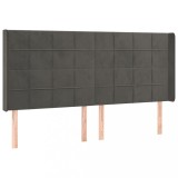 Cumpara ieftin Tablie de pat cu aripioare gri inchis 203x16x118/128 cm catifea