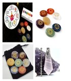 Set 7 chakre din cristale +cadou placa divinatie chakre+pendul ametist,cuart roz,obsidian,jasp rosu