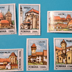 TIMBRE ROMÂNIA LP 1582/2002 Cetăți săsești din Transilvania -Serie simplă -MNH