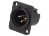 Soclu XLR 3 PIN Argint 16A 27mm, Neutrik