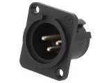Soclu XLR 3 PIN Argint 16A 27mm, Neutrik