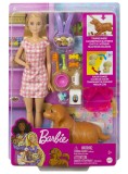 Papusa Barbie &amp; Newborn Pups (hck75)