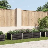 Strat &icirc;nălțat de grădină antracit 240x80x45 cm oțel galvanizat