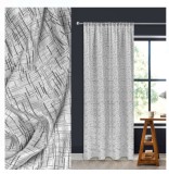 Perdea Decorativa cu Banda Gri cu Model 140x260cm