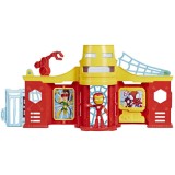 Set de joaca Spidey and his Amazing Friends - Turnul lui Iron Man si figurina Iron Man, Hasbro