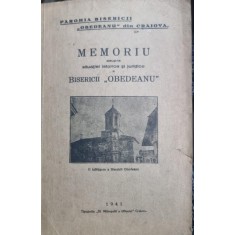 Memoriu asupra situatiei istorice si juridice al Bisericii Obedeanu - Preotul (paroh) Marin Popa-Nemoiu (cu dedicatia autorului)
