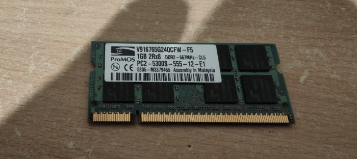 Ram Laptop ProMOS 1GB DDR2 PC2-5300S V916765G24QFW-F5