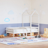 VidaXL Acoperiș pat de copii, alb, 118x70x176,5 cm, lemn masiv de pin