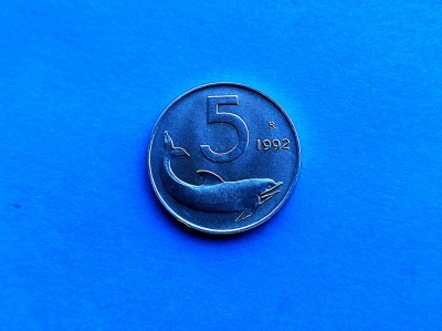 5 Lire 1992 Italia-Calitate-mai Rar foto