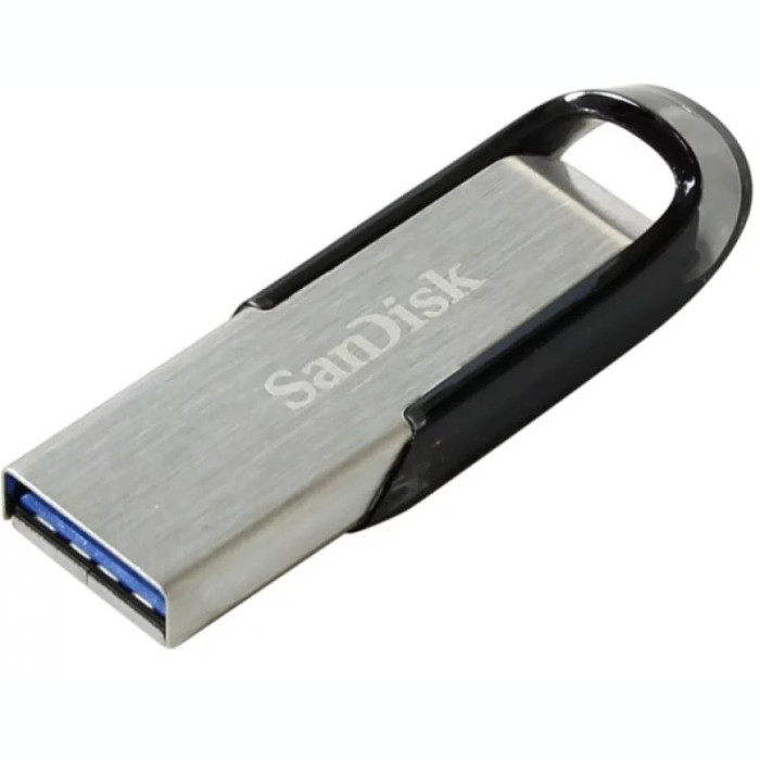 Memorie USB 3.0 SANDISK 128 GB clasica carcasa metalic negru / argintiu