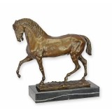Cal la trap-statueta din bronz cu soclu marmura YY-128